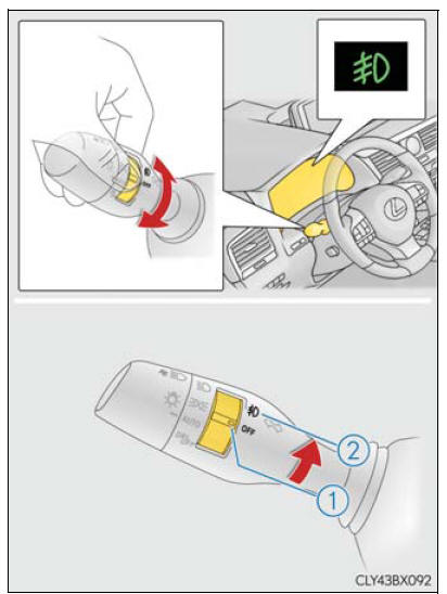 Lexus RX. Operating the lights and wipers