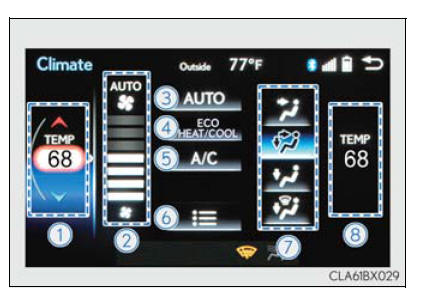 Lexus RX. Using the air conditioning system and defogger