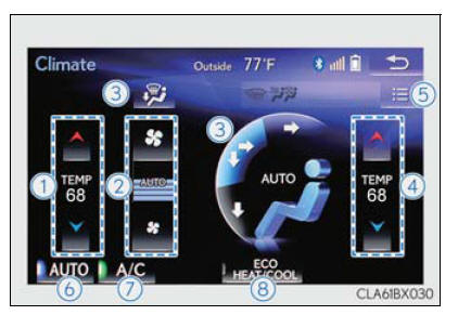 Lexus RX. Using the air conditioning system and defogger