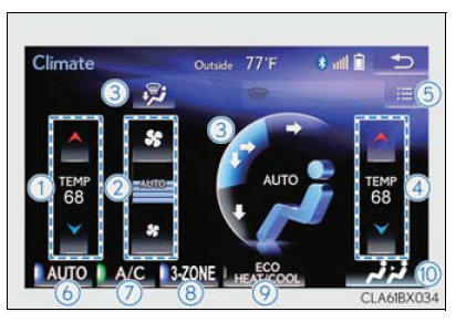 Lexus RX. Using the air conditioning system and defogger