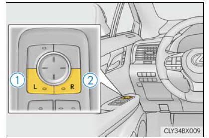 Lexus RX. Adjusting the steering wheel and mirrors