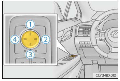 Lexus RX. Adjusting the steering wheel and mirrors