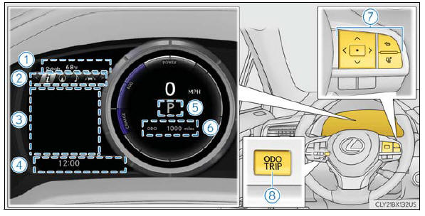 Lexus RX. Multi-information display